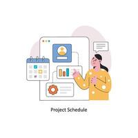 Project Schedule Flat Style Design Vector illustration. Stock illustration