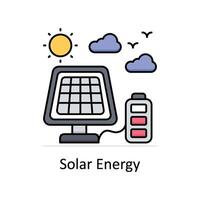 Solar Energy vector filled outline icon design illustration. Manufacturing units symbol on White background EPS 10 File