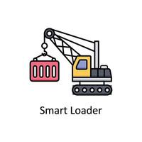 Smart Loader  vector filled outline icon design illustration. Manufacturing units symbol on White background EPS 10 File