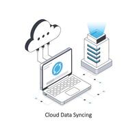 Cloud Data Syncing isometric stock illustration. EPS File stock illustration. vector