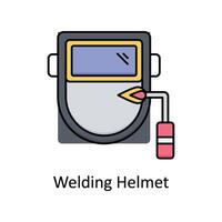Welding Helmet  vector filled outline icon design illustration. Manufacturing units symbol on White background EPS 10 File