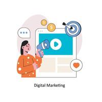 Digital Marketing Flat Style Design Vector illustration. Stock illustration