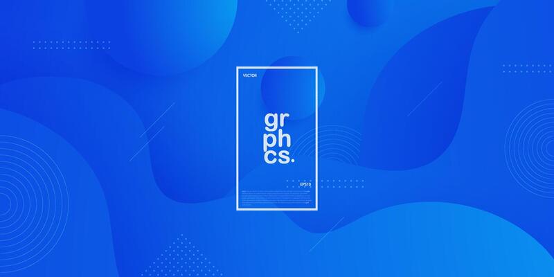 Abstract gradient wave blue background with simple shapes elements. Colorful blue design. Elegant concept. Eps10 vector