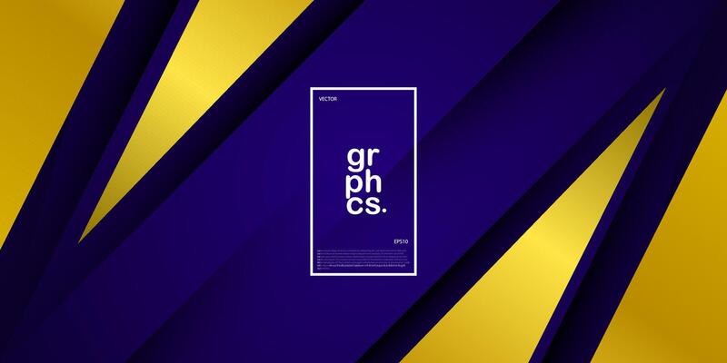 Abstract blue and gold overlap triangle background. Futuristic and elegant concept. Blue background with geometric gold shapes. Dark blue background. Eps10 vector