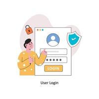 User Login Flat Style Design Vector illustration. Stock illustration