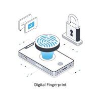 Digital Fingerprint isometric stock illustration. EPS File stock illustration. vector