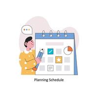 Planning Schedule  Flat Style Design Vector illustration. Stock illustration