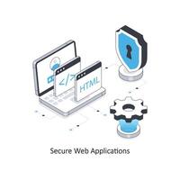 Secure web applications isometric stock illustration. EPS File stock illustration. vector