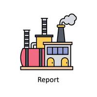 Report vector filled outline icon design illustration. Manufacturing units symbol on White background EPS 10 File