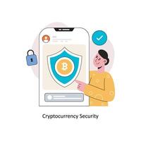 criptomoneda seguridad plano estilo diseño vector ilustración. valores ilustración