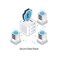 Secure Data Share isometric stock illustration. EPS File stock illustration. vector