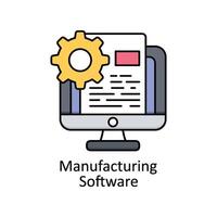 Manufacturing Software vector filled outline icon design illustration. Manufacturing units symbol on White background EPS 10 File