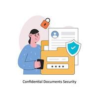 Confidential documents security Flat Style Design Vector illustration. Stock illustration