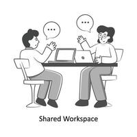 Shared Workspace Flat Style Design Vector illustration. Stock illustration