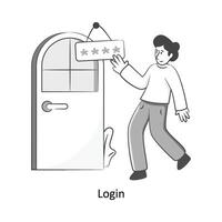 Login Flat Style Design Vector illustration. Stock illustration