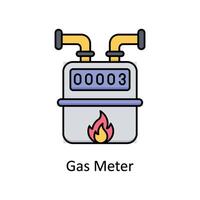 Gas Meter vector filled outline icon design illustration. Manufacturing units symbol on White background EPS 10 File