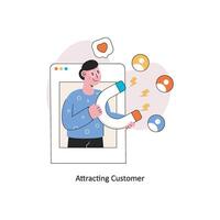 Attracting Customer Flat Style Design Vector illustration. Stock illustration