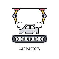 Car Factory vector filled outline icon design illustration. Manufacturing units symbol on White background EPS 10 File