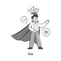 CEO plano estilo diseño vector ilustración. valores ilustración
