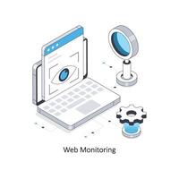 Web Monitoring  isometric stock illustration. EPS File stock illustration. vector