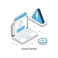 Access Denied isometric stock illustration. EPS File stock illustration. vector