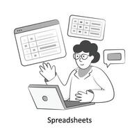 Spreadsheets Flat Style Design Vector illustration. Stock illustration