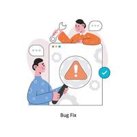 Bug Fix Flat Style Design Vector illustration. Stock illustration