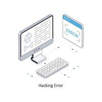 Hacking Error isometric stock illustration. EPS File stock illustration. vector