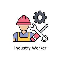 Industry Worker vector filled outline icon design illustration. Manufacturing units symbol on White background EPS 10 File