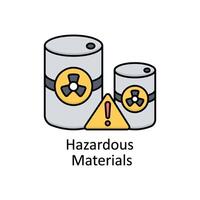 Hazardous Materials vector filled outline icon design illustration. Manufacturing units symbol on White background EPS 10 File