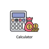 Calculator vector filled outline icon design illustration. Manufacturing units symbol on White background EPS 10 File