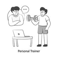 Personal Trainer Flat Style Design Vector illustration. Stock illustration