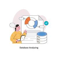 Database Analyzing Flat Style Design Vector illustration. Stock illustration