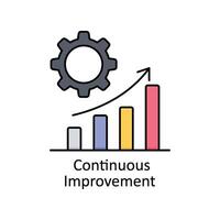 Continuous Improvement  vector filled outline icon design illustration. Manufacturing units symbol on White background EPS 10 File