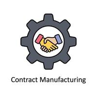 Contract Manufacturing  vector filled outline icon design illustration. Manufacturing units symbol on White background EPS 10 File