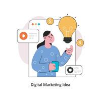 Digital Marketing idea Flat Style Design Vector illustration. Stock illustration