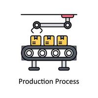 Production Process vector filled outline icon design illustration. Manufacturing units symbol on White background EPS 10 File