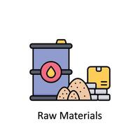 Raw Materials vector filled outline icon design illustration. Manufacturing units symbol on White background EPS 10 File