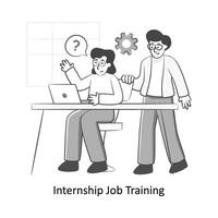 Internship Job Training Flat Style Design Vector illustration. Stock illustration