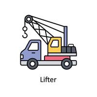 Lifter vector filled outline icon design illustration. Manufacturing units symbol on White background EPS 10 File