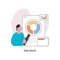 Data Search Flat Style Design Vector illustration. Stock illustration