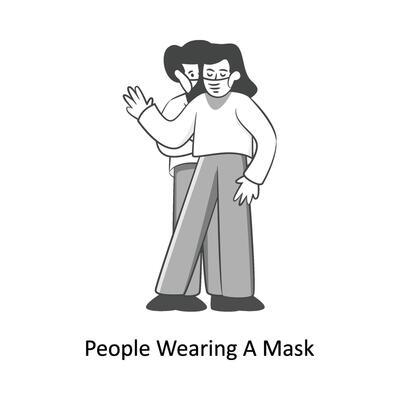 People Wearing A Mask Flat Style Design Vector illustration. Stock illustration