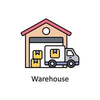 Warehouse vector filled outline icon design illustration. Manufacturing units symbol on White background EPS 10 File