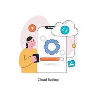 Cloud backup Flat Style Design Vector illustration. Stock illustration