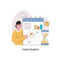 Project Deadline Flat Style Design Vector illustration. Stock illustration