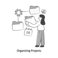 Organizing Projects Flat Style Design Vector illustration. Stock illustration
