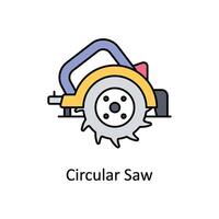 Circular Saw vector filled outline icon design illustration. Manufacturing units symbol on White background EPS 10 File