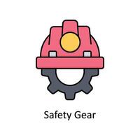 Safety Gear vector filled outline icon design illustration. Manufacturing units symbol on White background EPS 10 File