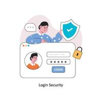 iniciar sesión seguridad plano estilo diseño vector ilustración. valores ilustración