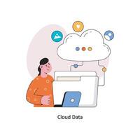 Cloud Data Flat Style Design Vector illustration. Stock illustration